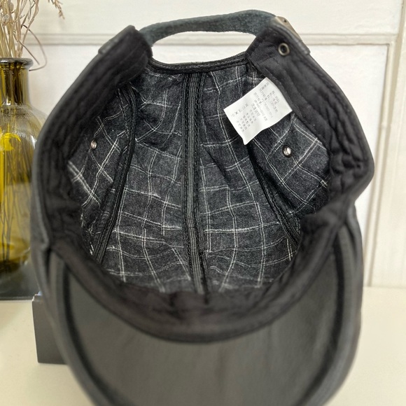 Adjustable Genuine Leather Flat Cap Newsboy Hat Ivy Cap Black HAEAUL Brand - Picture 5 of 7